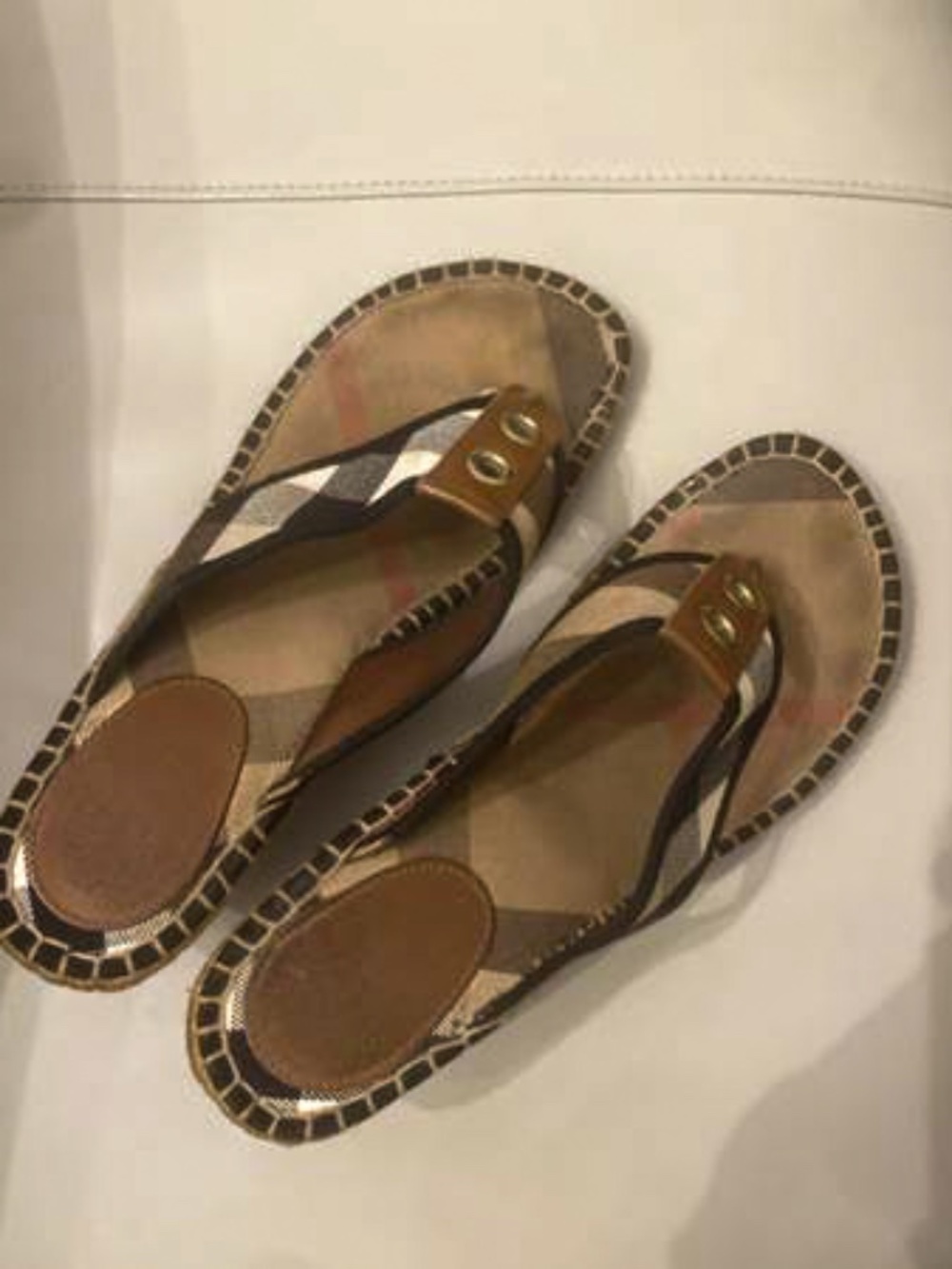 Burberry Nova Check Espadrille Wedge Sandals EU 39 Made in Spain